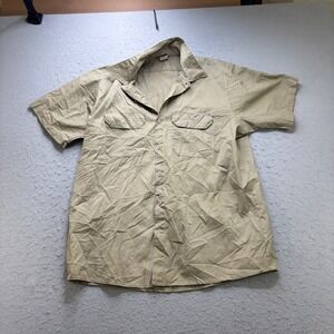 Big Ben by Wrangler Mens Large Khaki Short Sleeve Work Shirt Made in USA 7M77SKH
